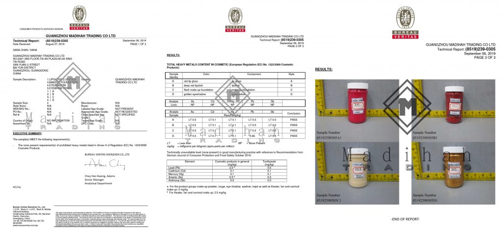 Cosmetics Raw Material Microorganism Test Report