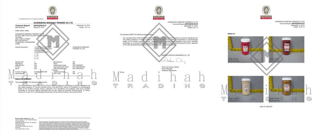 Cosmetics Raw Material Heavy Metals Test Report