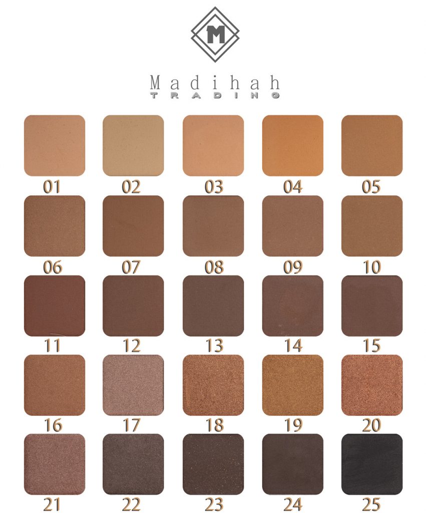 Madihah 25 colors eyeshadow palettes swatches
