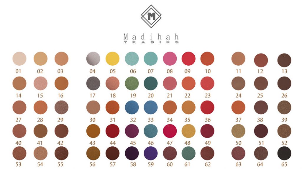 Madihah 65 colors makeup palettes swatches