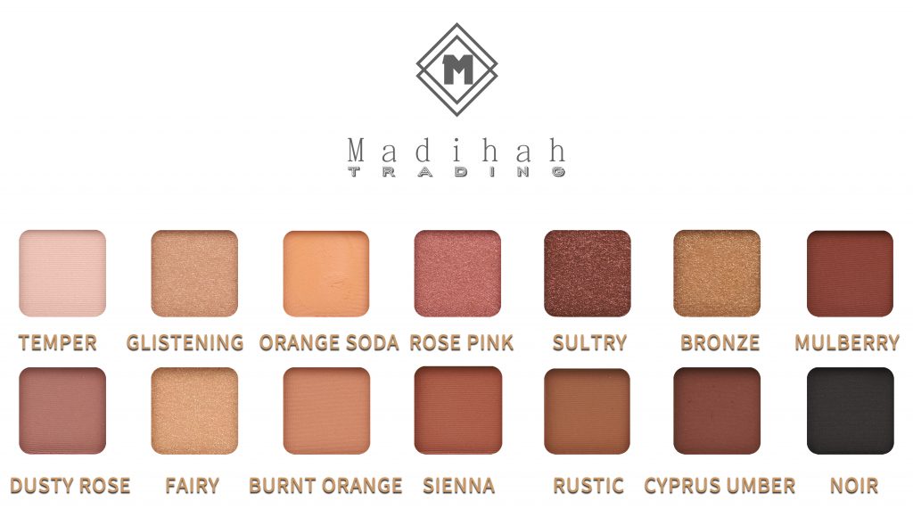 Madihah 14 colors makeup eyeshadow palettes swatches