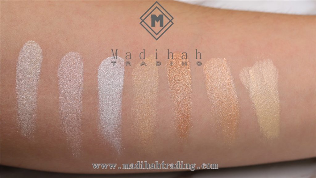 Madihah Highlighter Powder Swatches