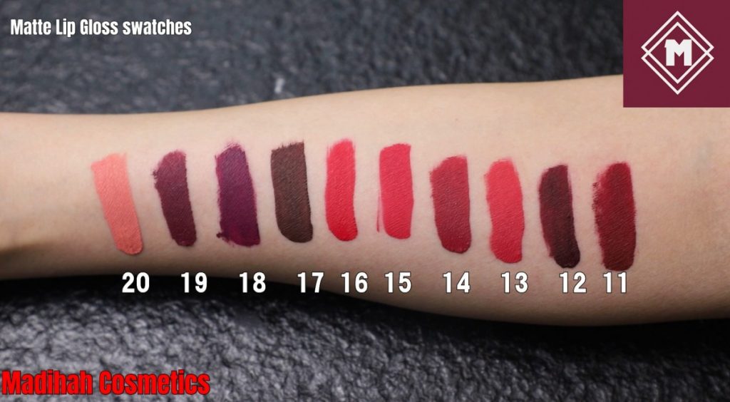 Matte Lip Gloss Swatches