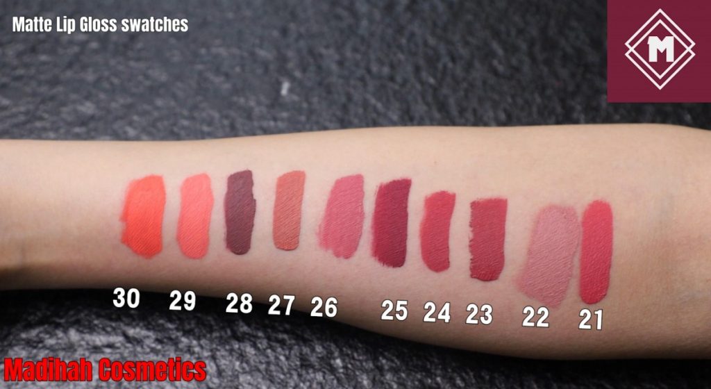 Matte Lip Gloss Swatches