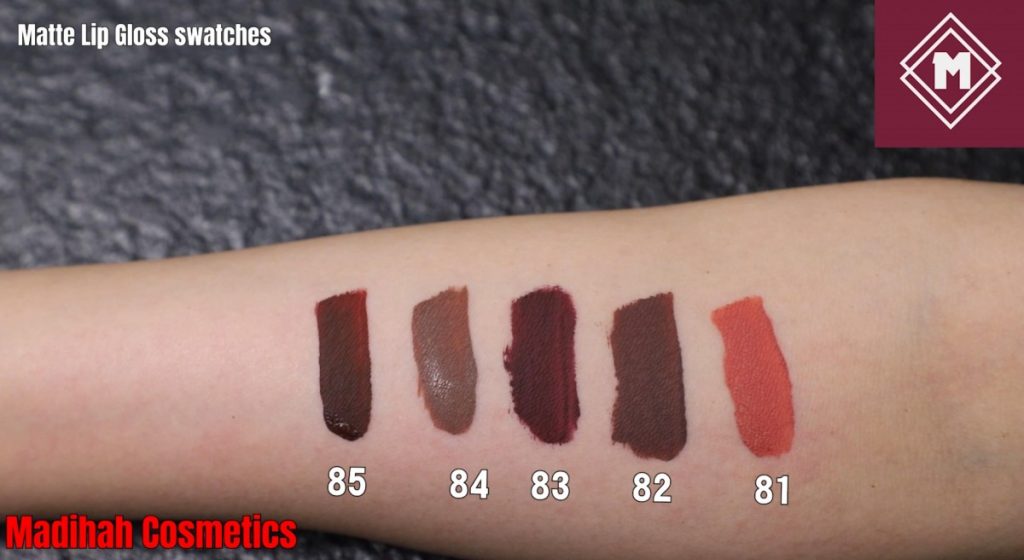 Matte Lip Gloss Swatches